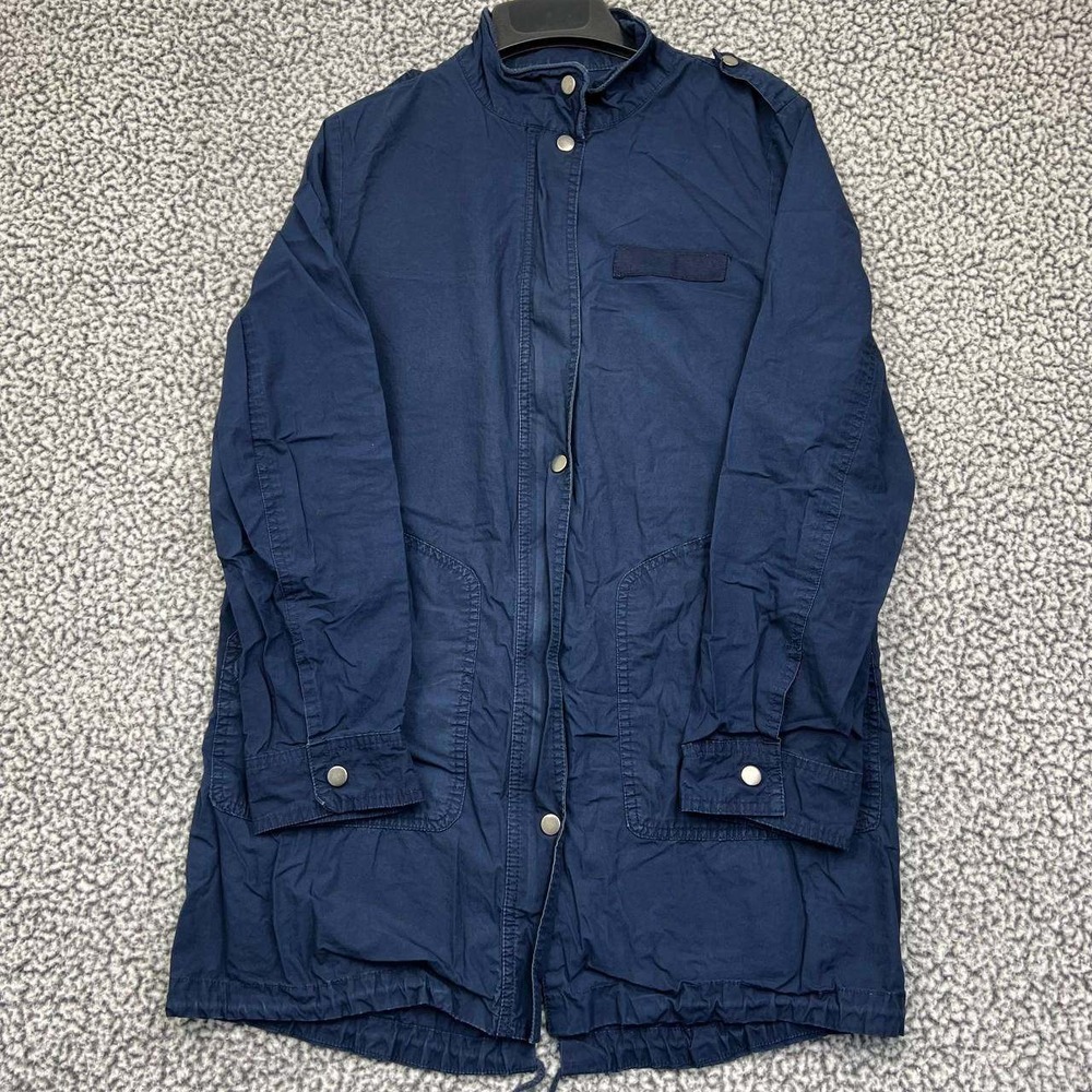 Meronaβ Jacket Women Small Navy Blue Long Sleeve Snap Button Pockets Cotton S